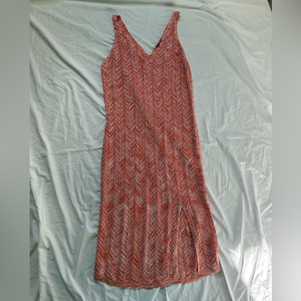 Madden NYC Crochet Knit Chevron Slip Dress Size XL